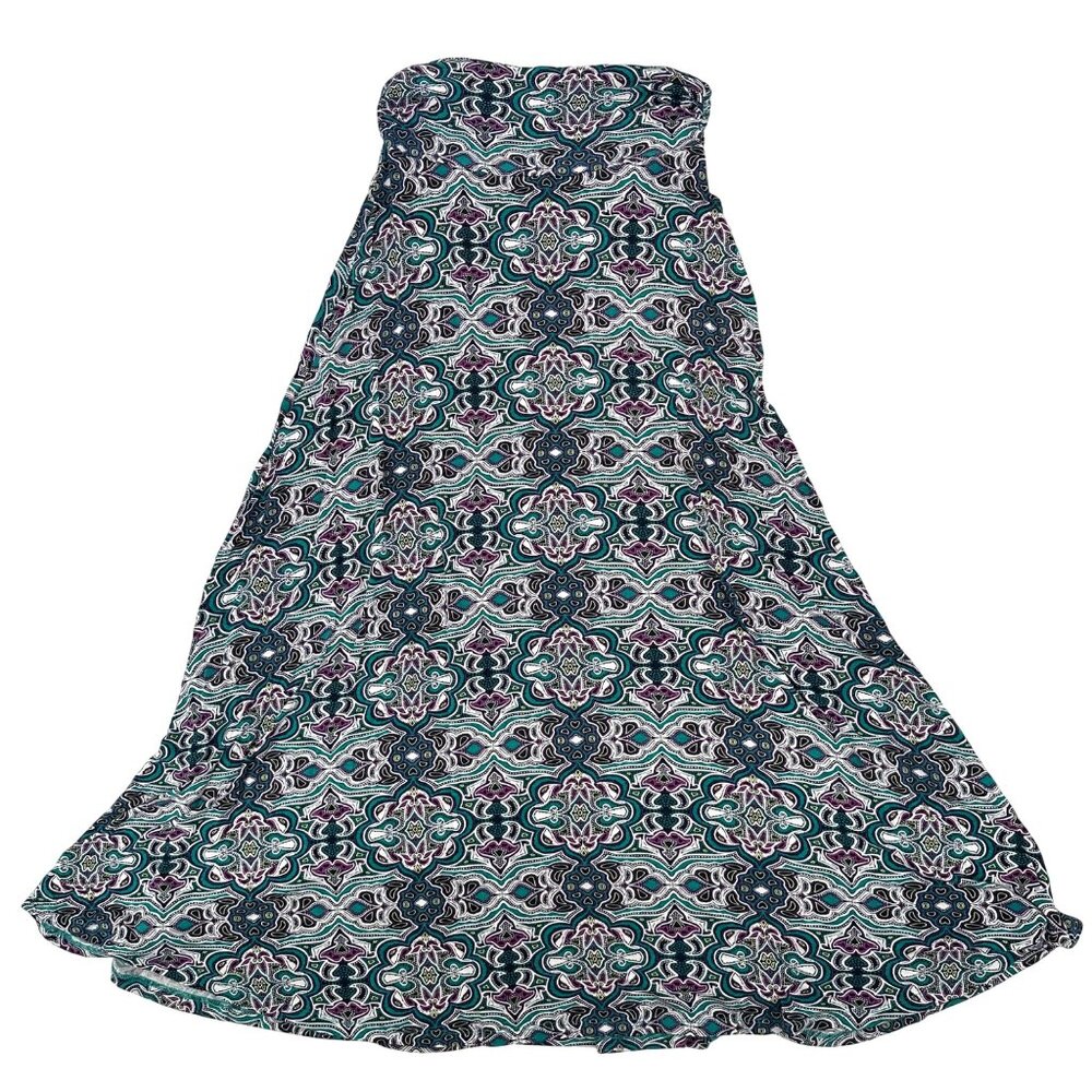 Renee C  Womens Blue Multi Paisley Print Comfort Stretch Waist Size M